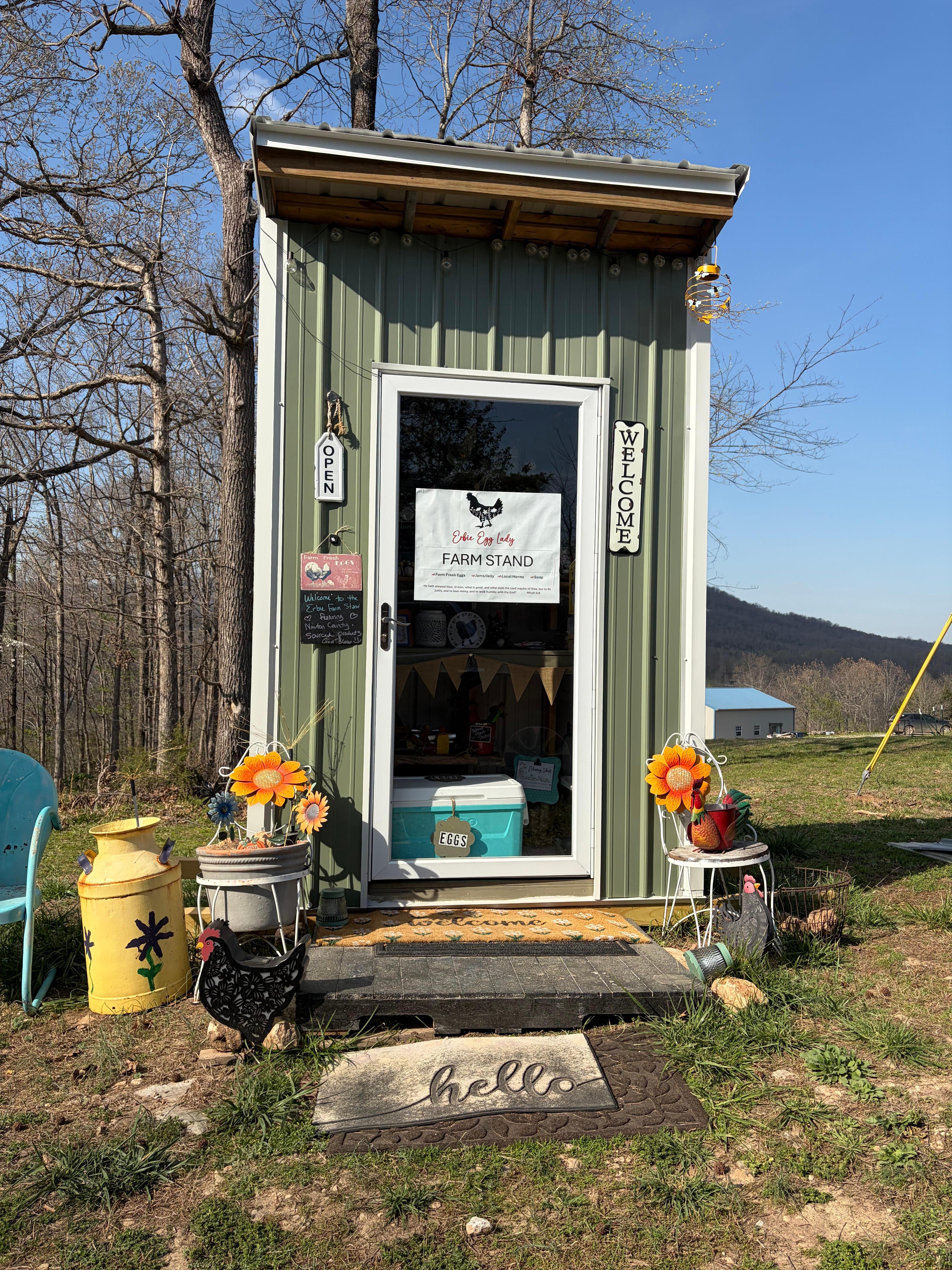 Local store with fresh eggs, jam and more!