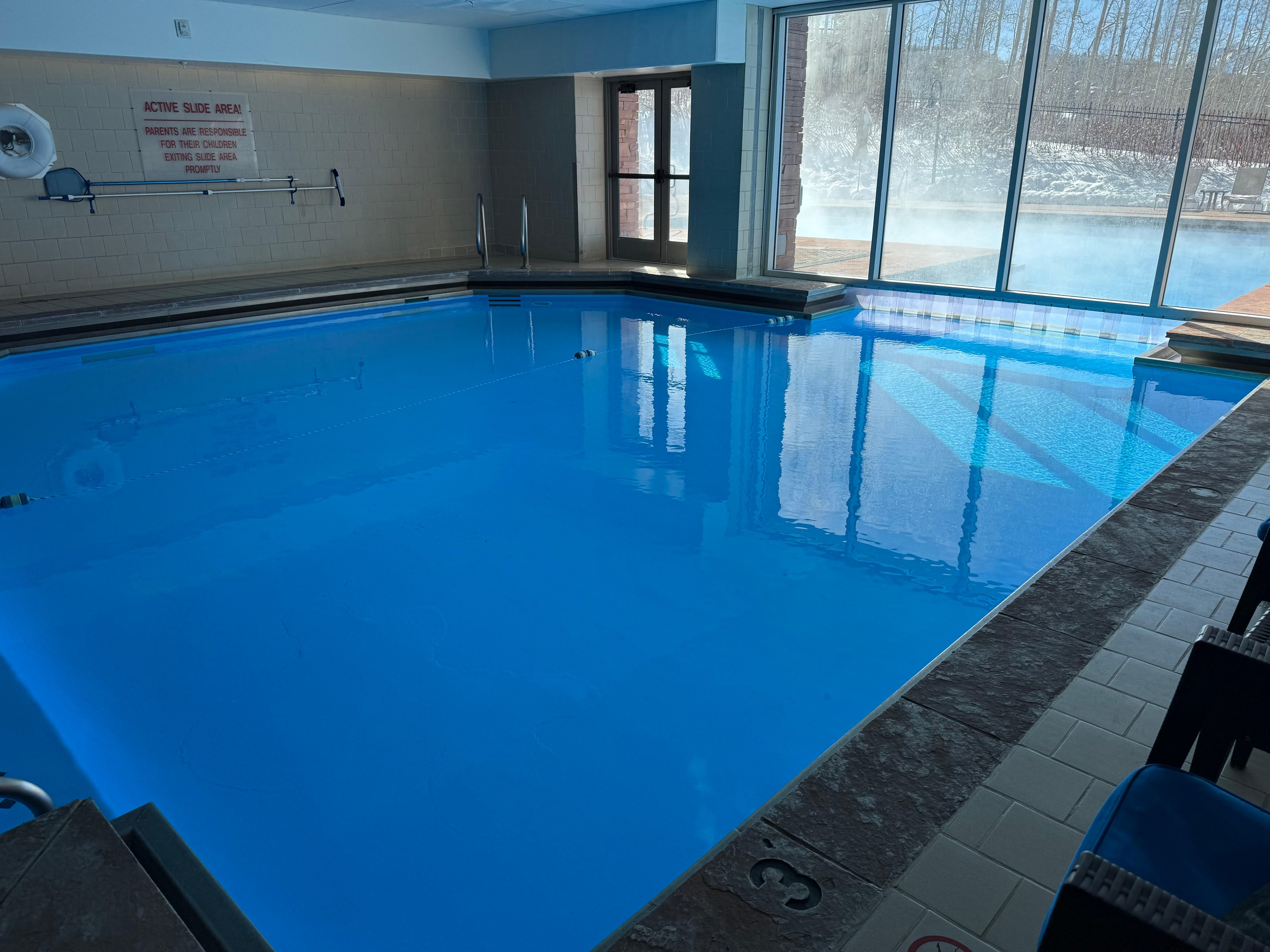 Indoor side of pool