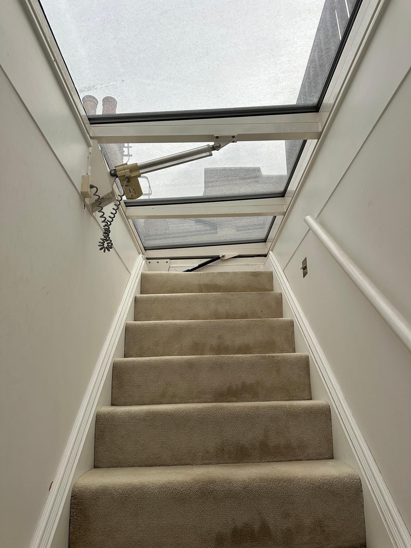 Steps up to the roof access