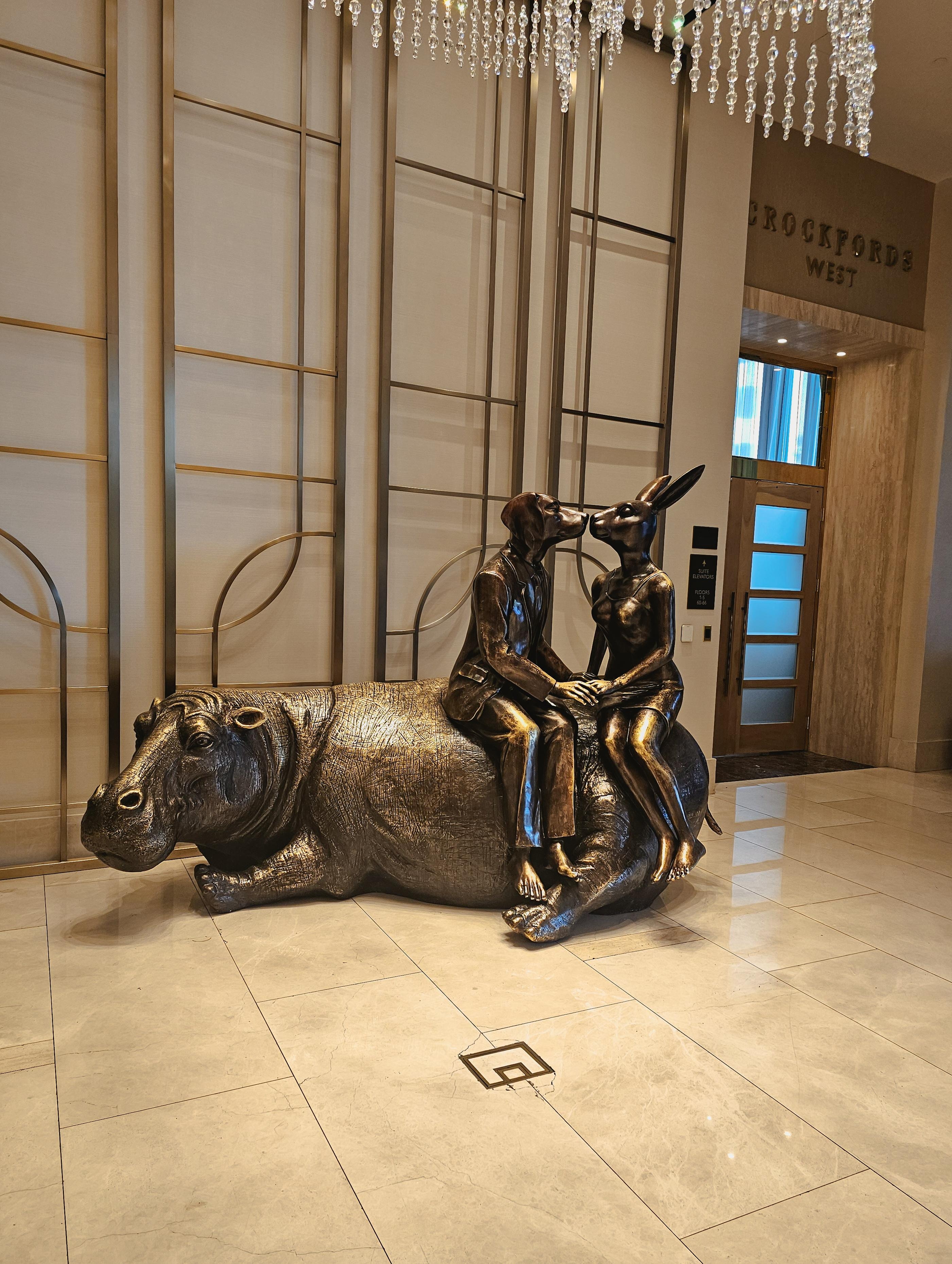 In the lobby, so random, but also cute