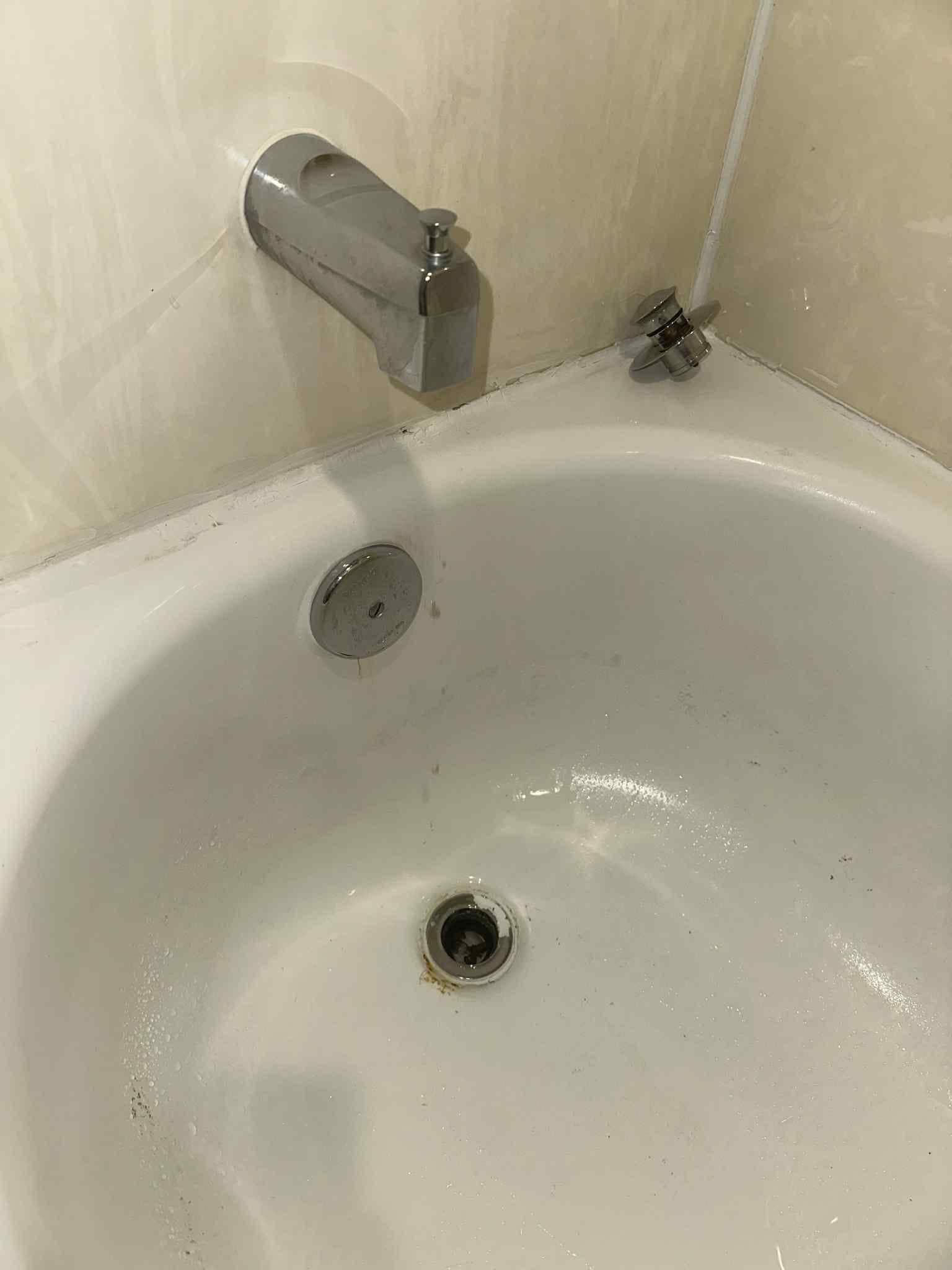 Faucet would not stop dripping and tub was very dirty