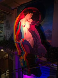 Fabulous painting over the stairs down to the Golden Hour restaurant