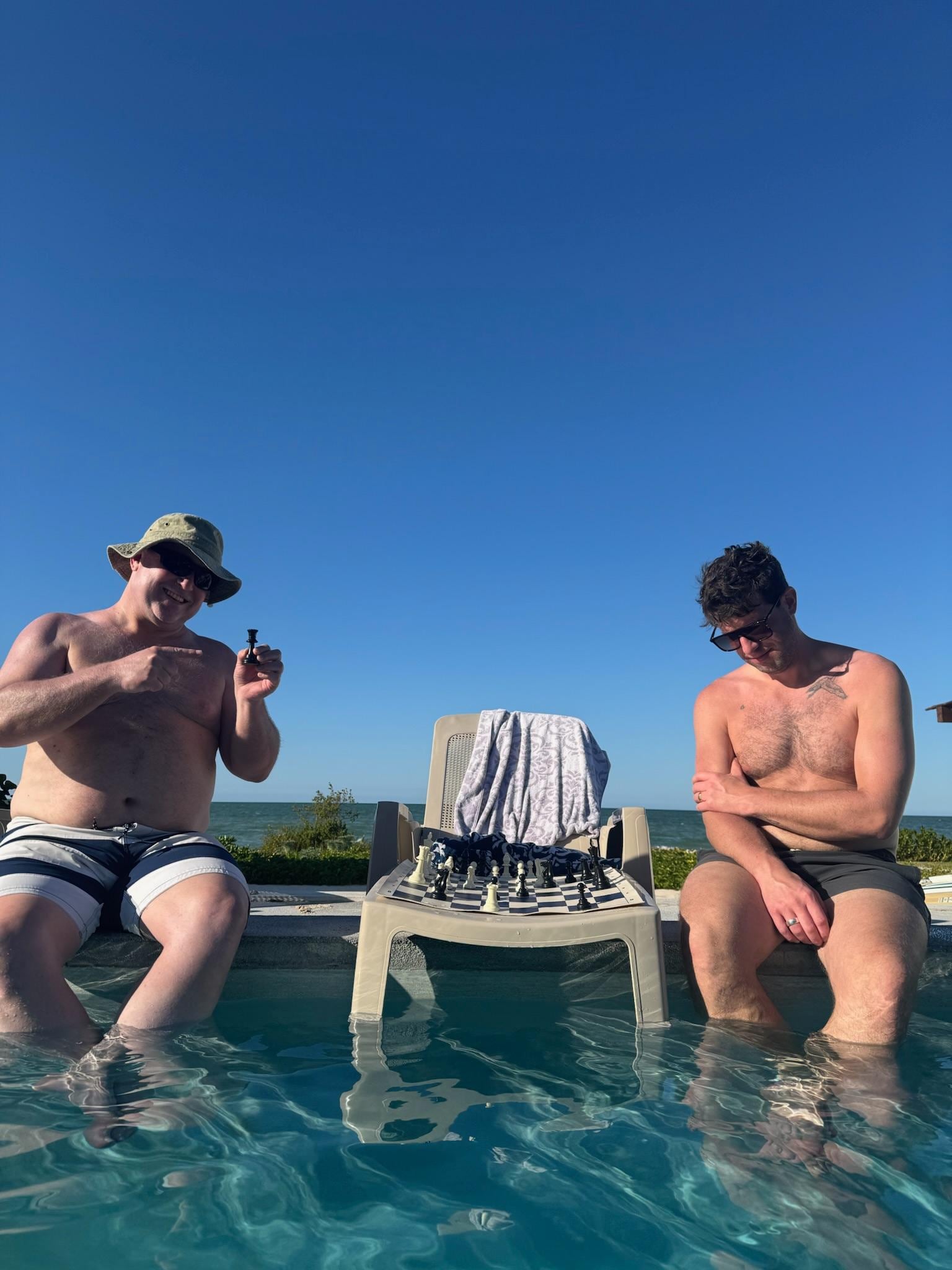 Brought our portable chess set 