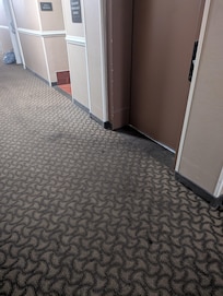 Dirty carpets throughout