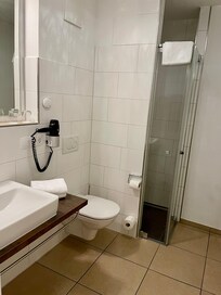 We were fine with the shower but it was tiny if you are a bigger boned person.