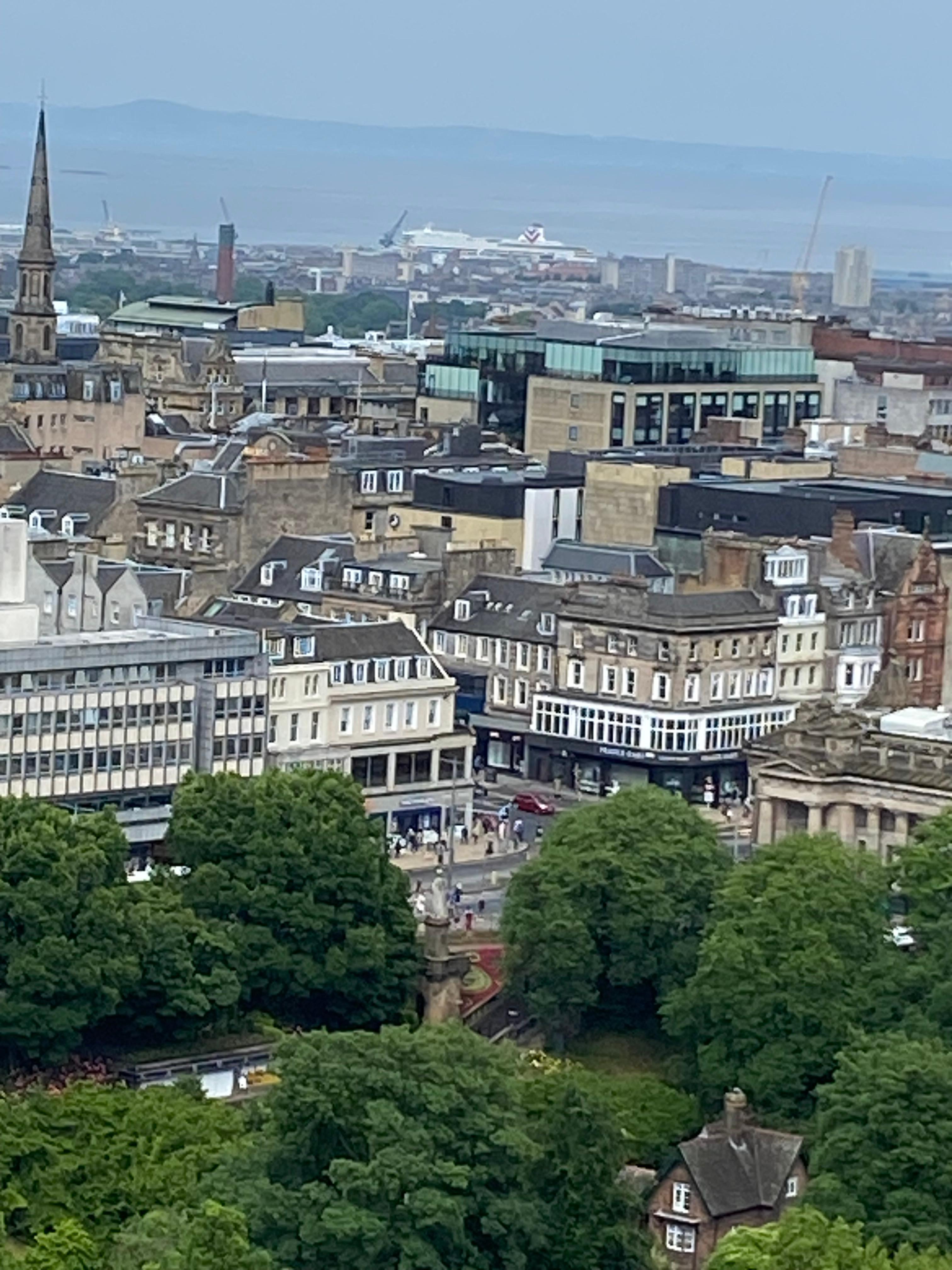 Took this photo from the castle. The closest building between the break in the trees, is the room. Pretty cool location! 