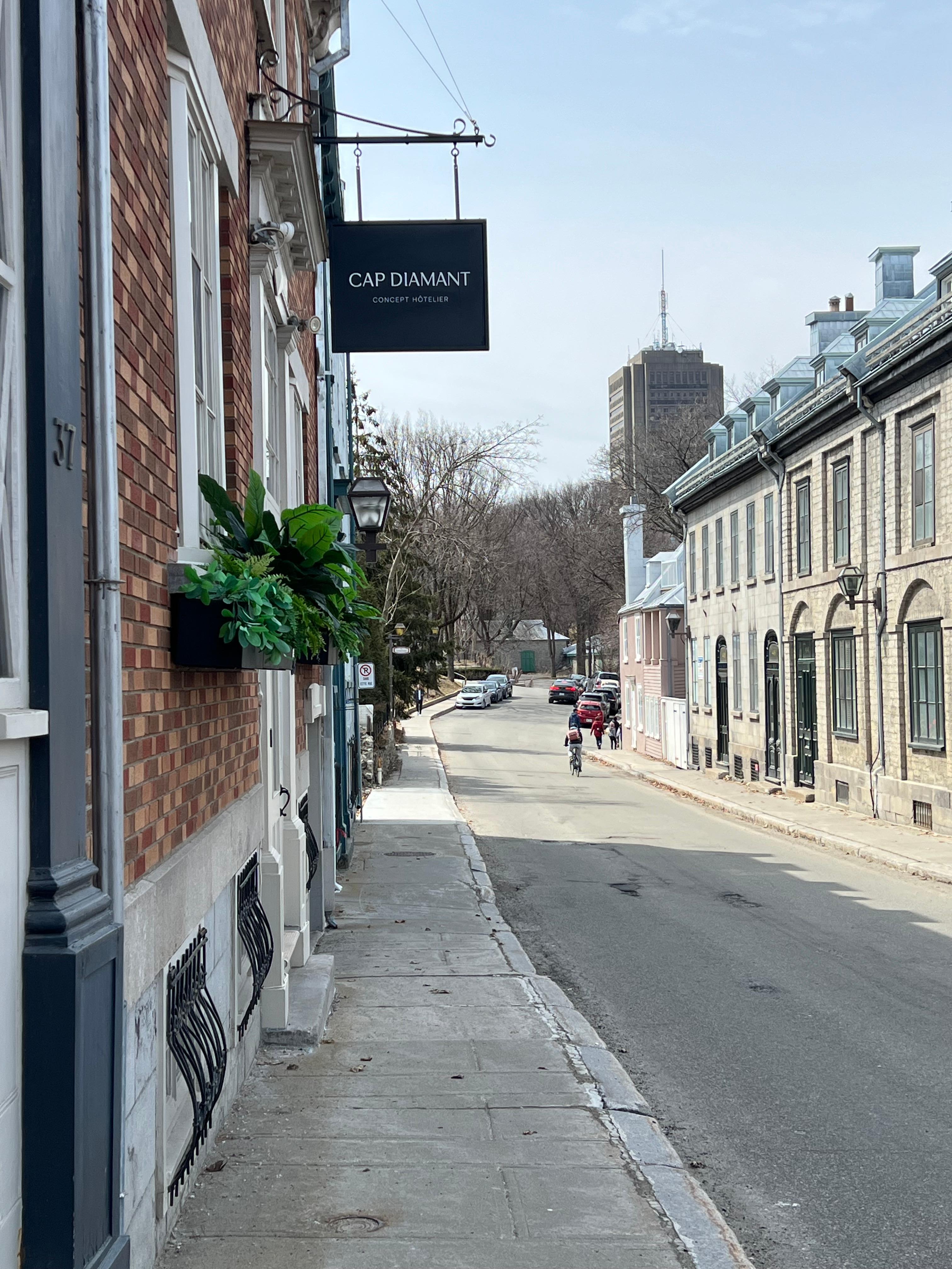 Street and entrance to hotel 