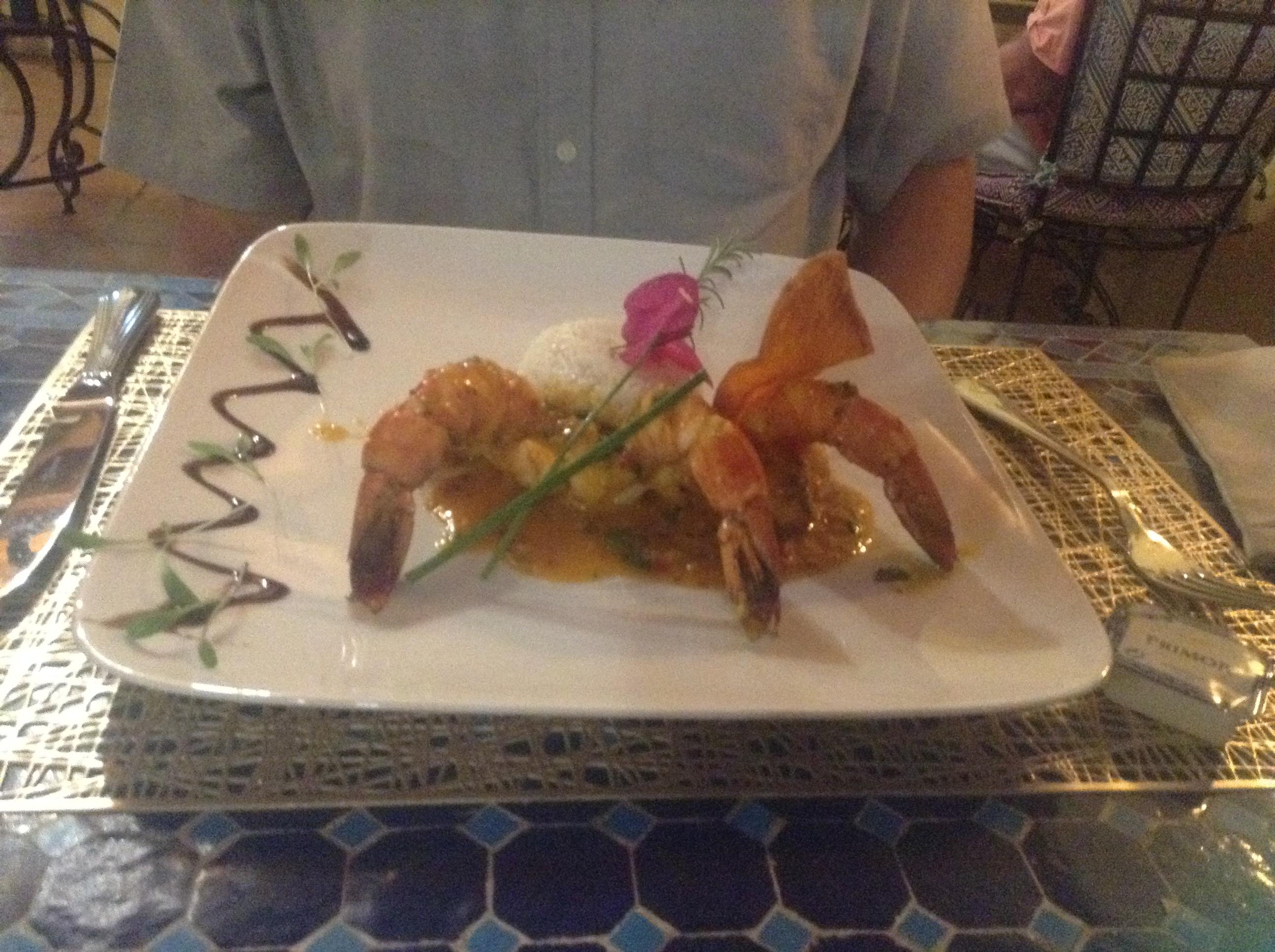 Tiger Prawns at Crista Galli restaurant.