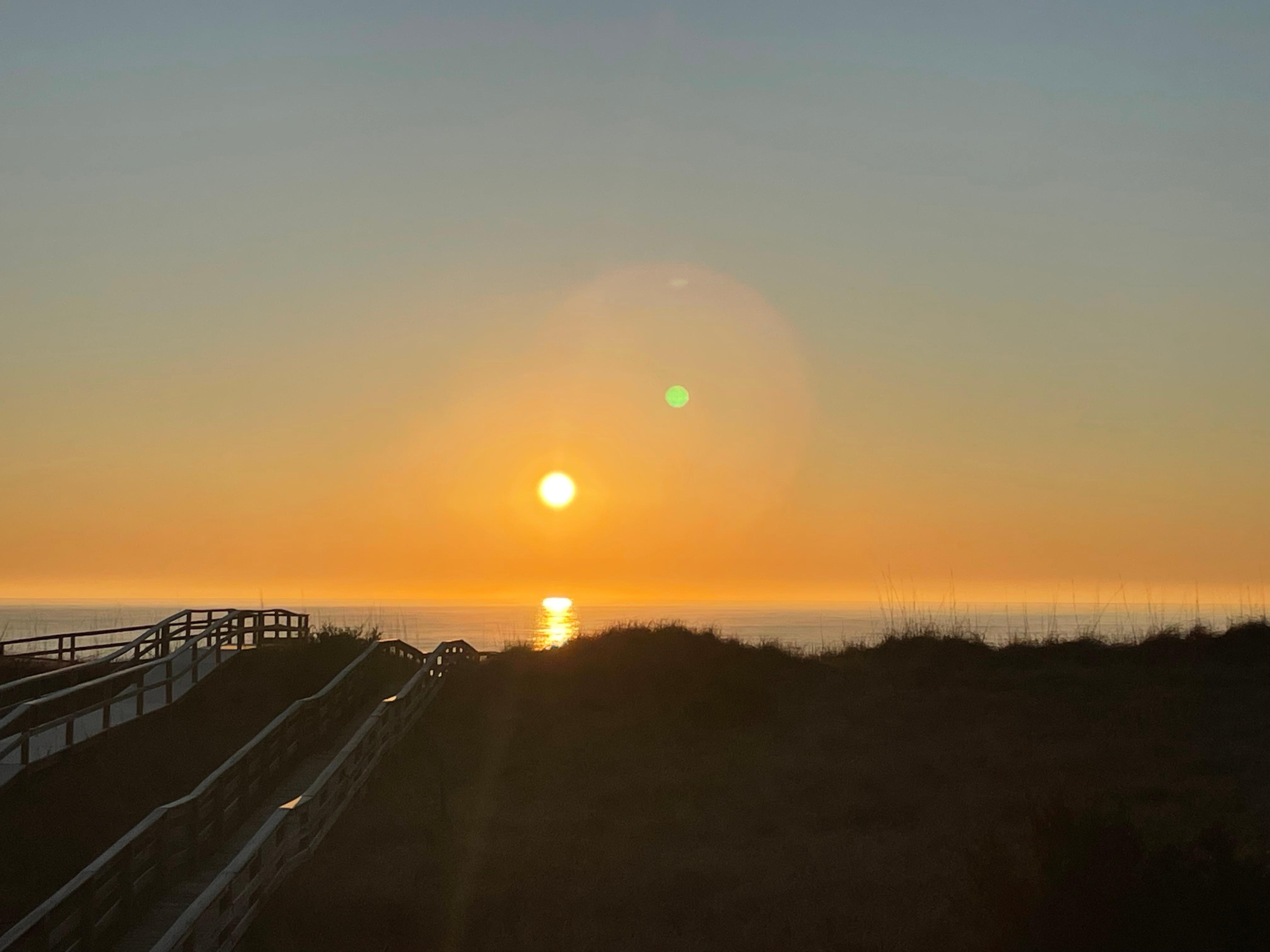 Sunrise from the deck. 