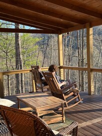 Our oldest boys rocking on the porch