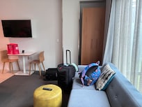 Nice comfy sofa and dinning table