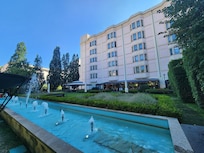 Vue de la terrasse du petit dejeuner