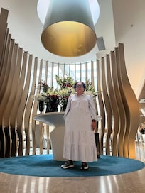 This picture was taken the day of my birthday at the front desk.