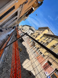 In front of hotel, never ending massive construction, which was not disclosed on the booking. Completely inaccessible, except for a very narrow sidewalk had to be done seven blocks away downhill.