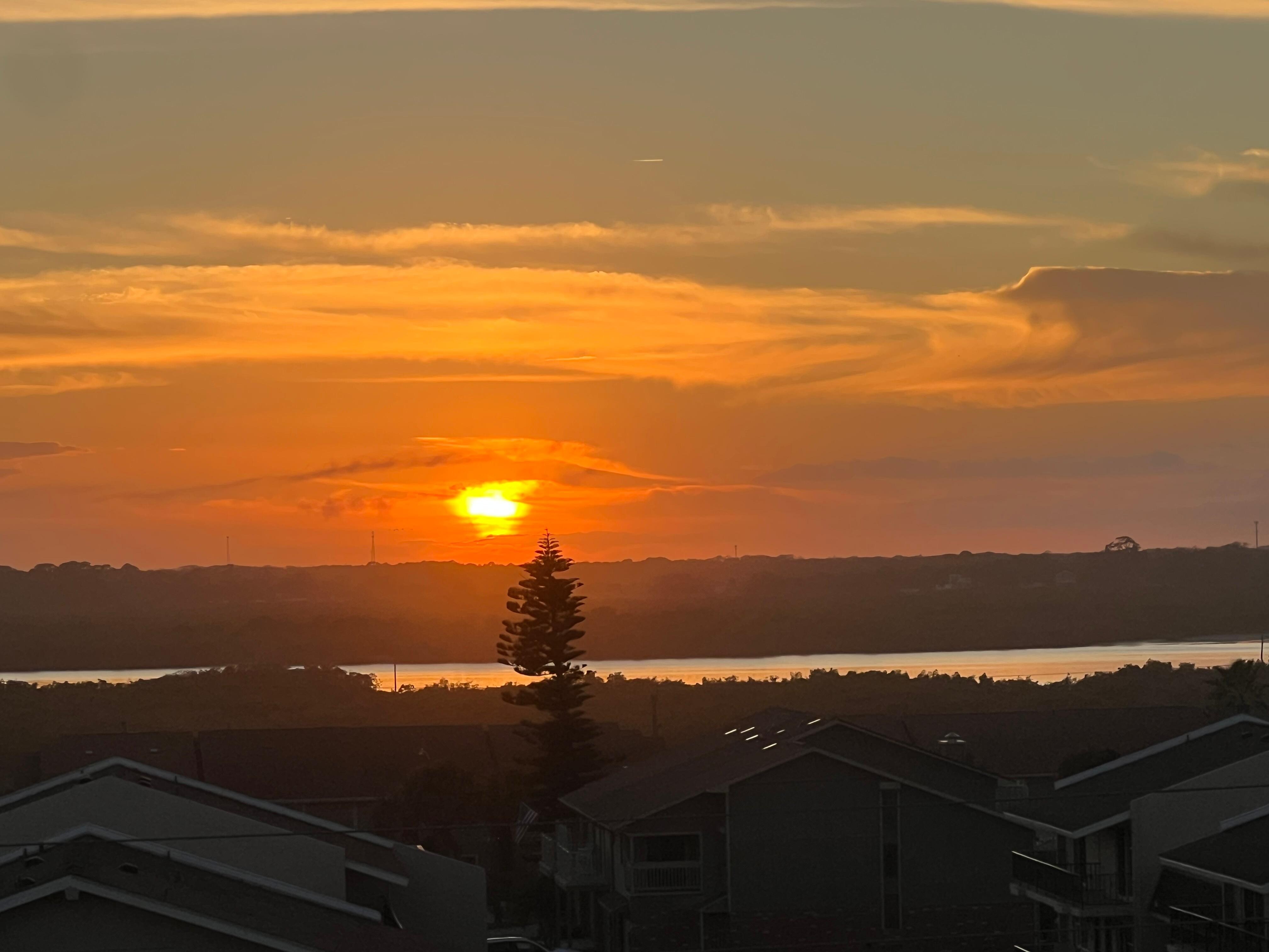 Sunset on the Halifax from entry door to condo.