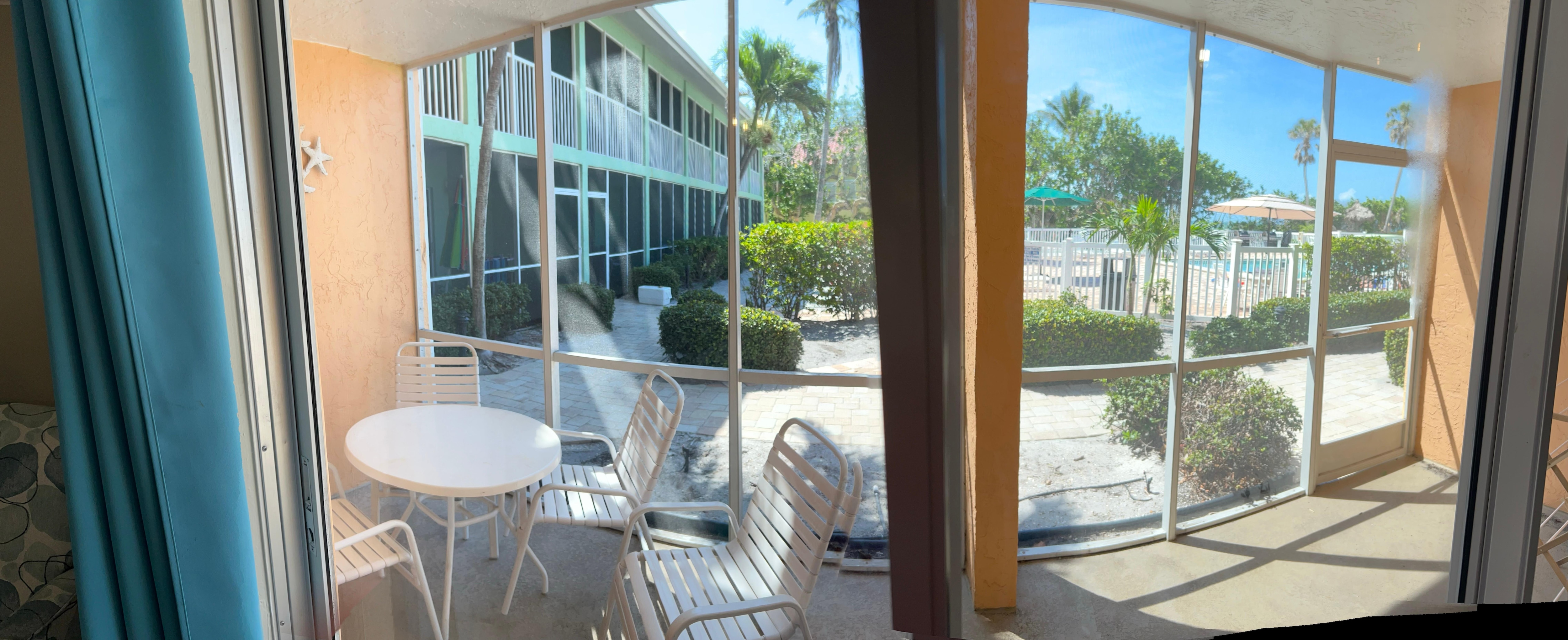 Our view.   Out the door to the right around 65 steps to putting your toes in the sand on the beach