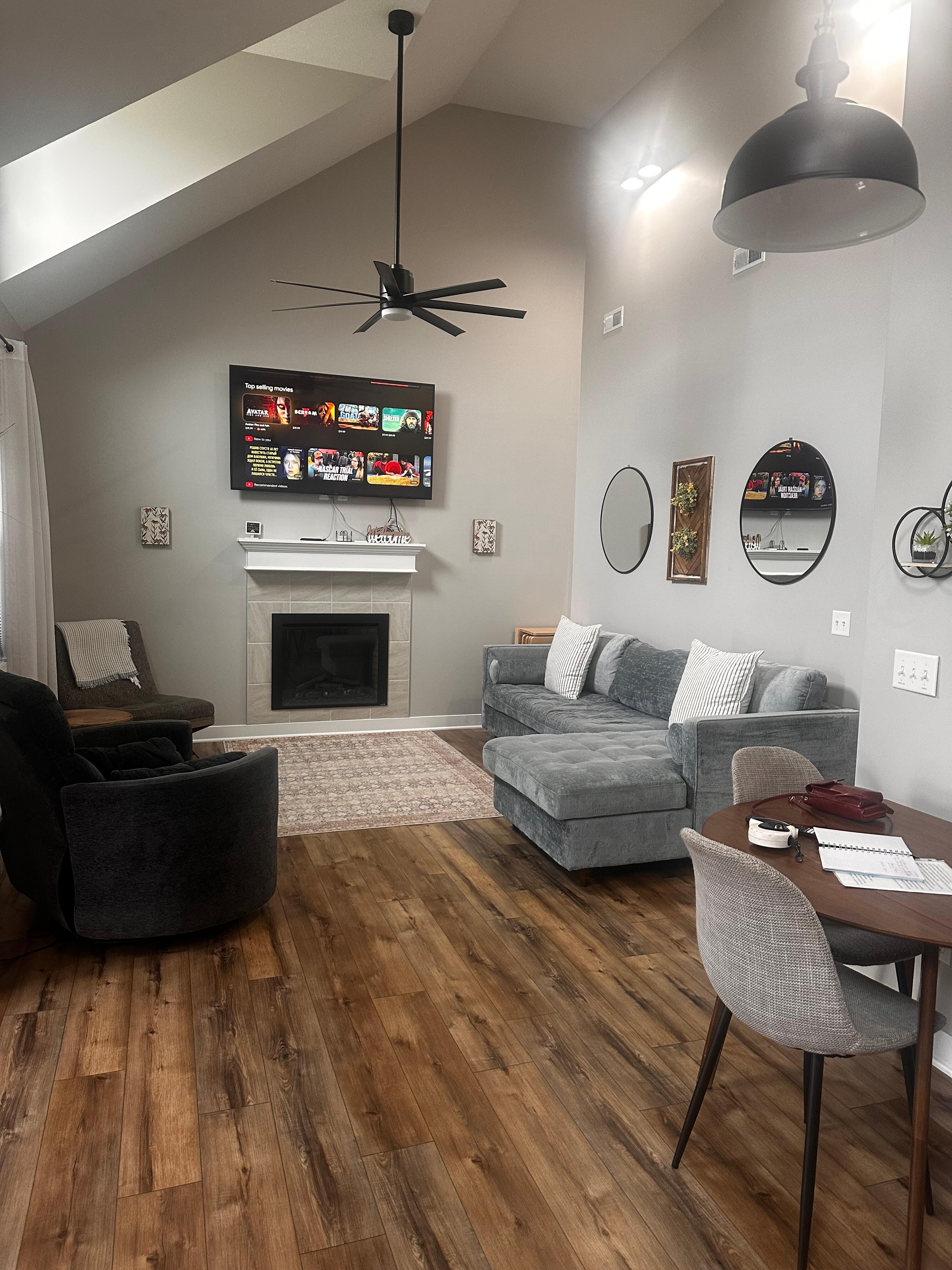 Fireplace was nice at night 