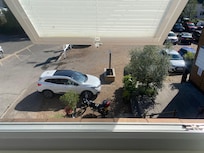 View from window, the hotel car park.