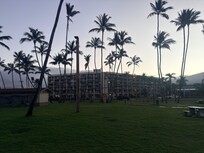 View of condos from across the street at the park. Early morning walk