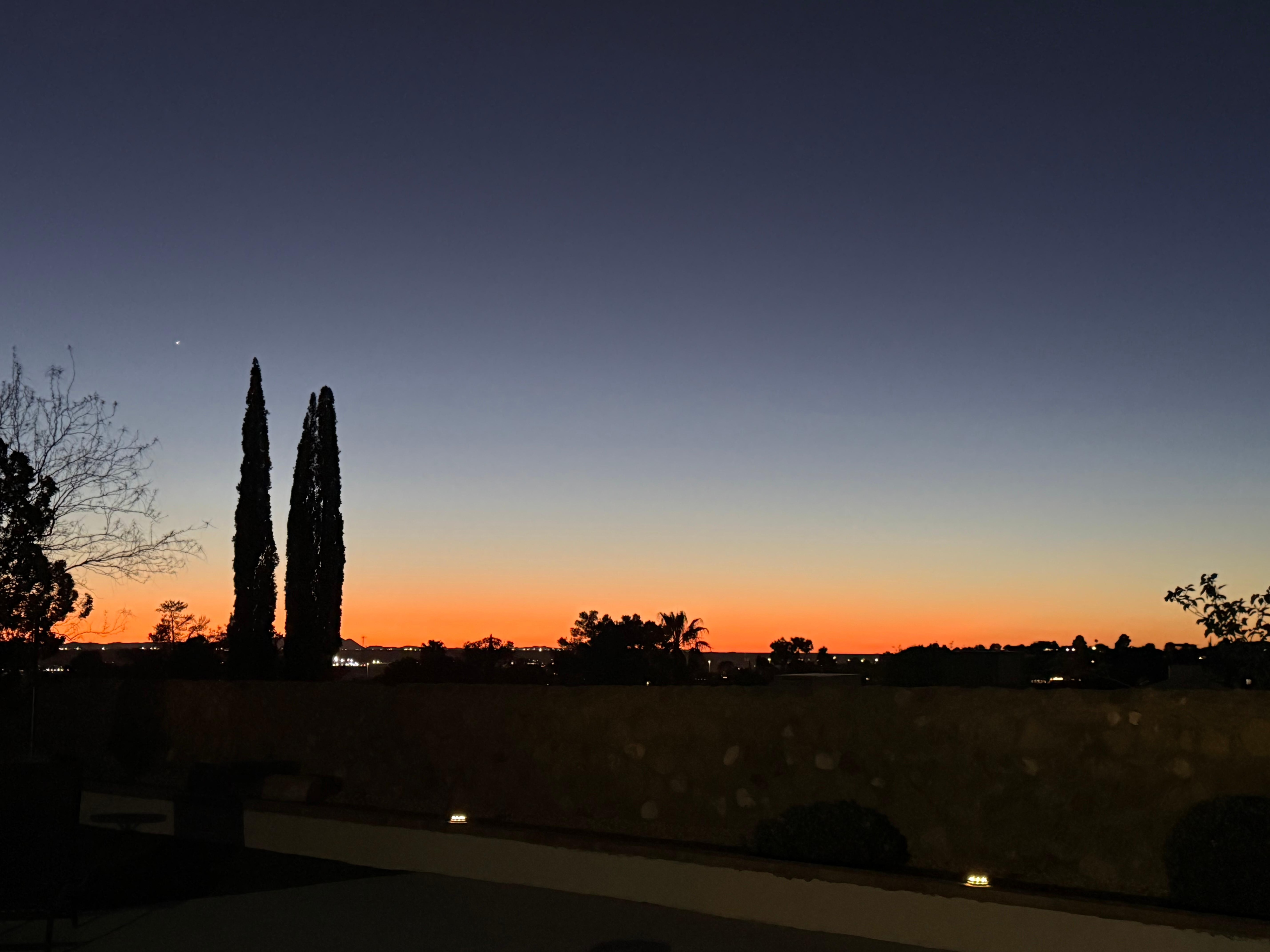 Beautiful sunset in the backyard. 