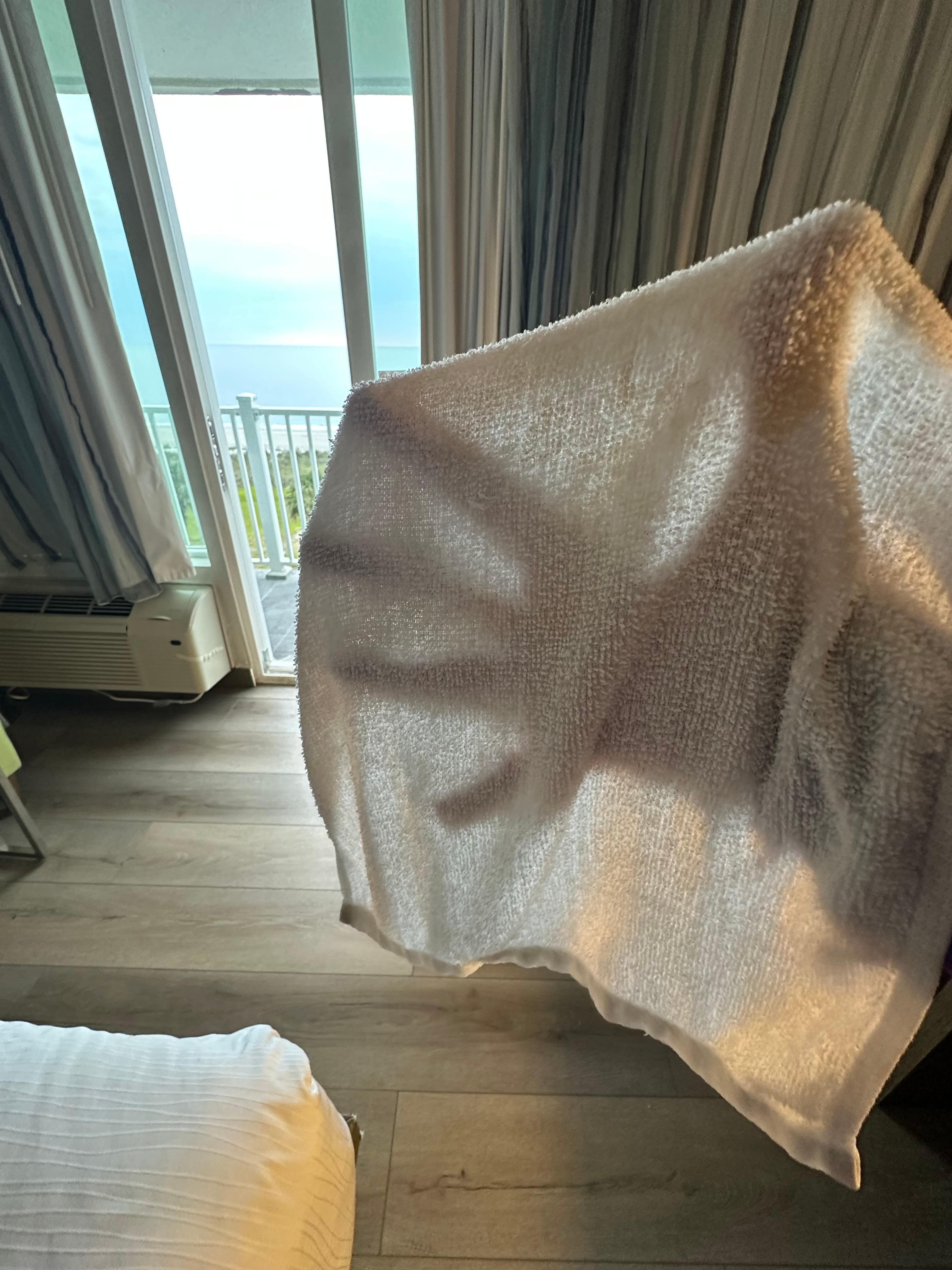 Threadbare towels and washcloths 