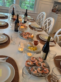 Dinner at the house. Local oysters!