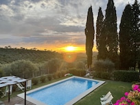 Sunset by the pool