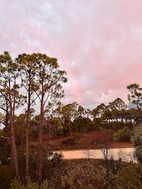 Rainbow over the bay shit from the deck.