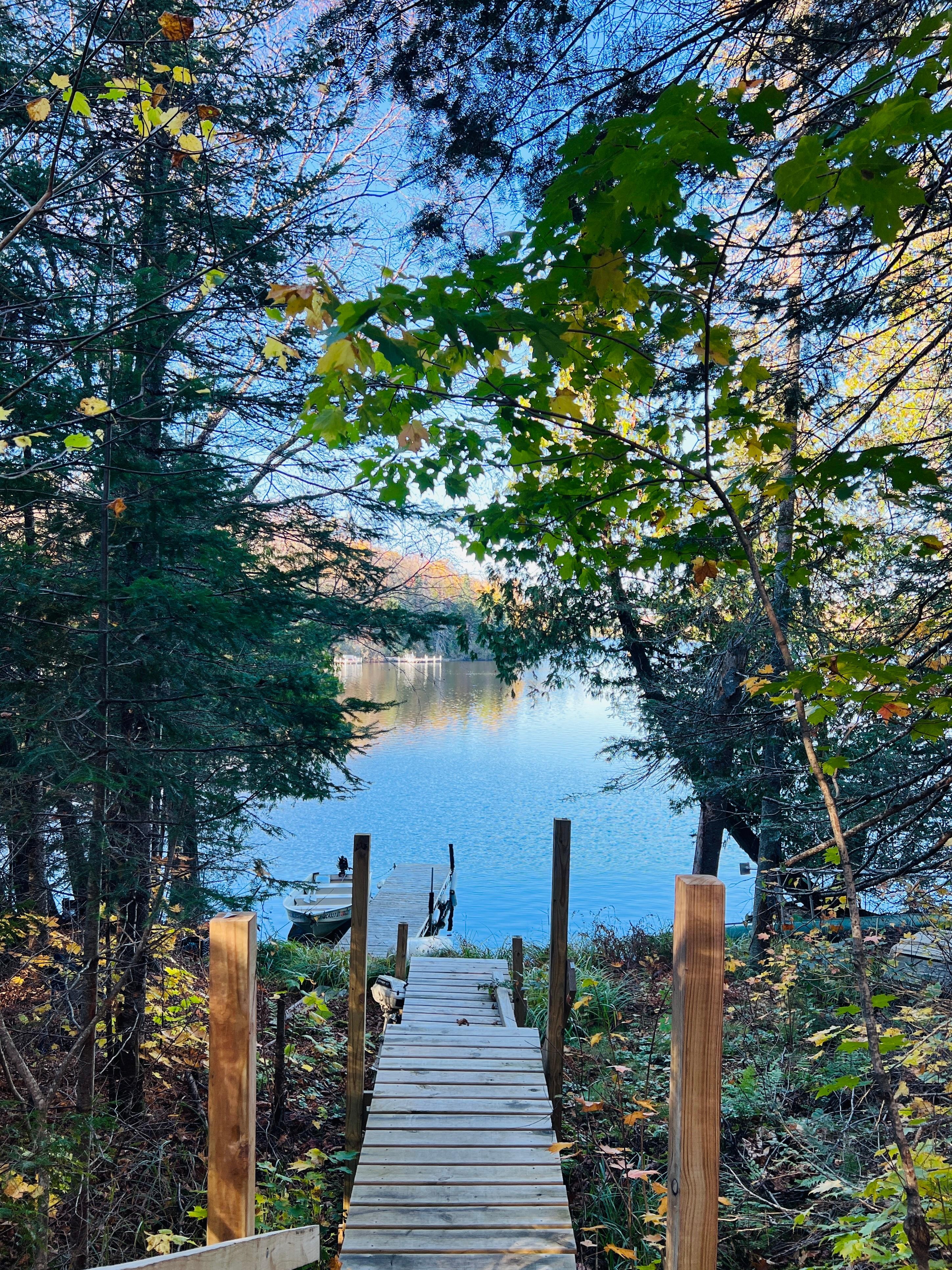 View of the stairs to the dock. 