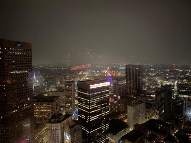 Night time city view from the 63rd floor.