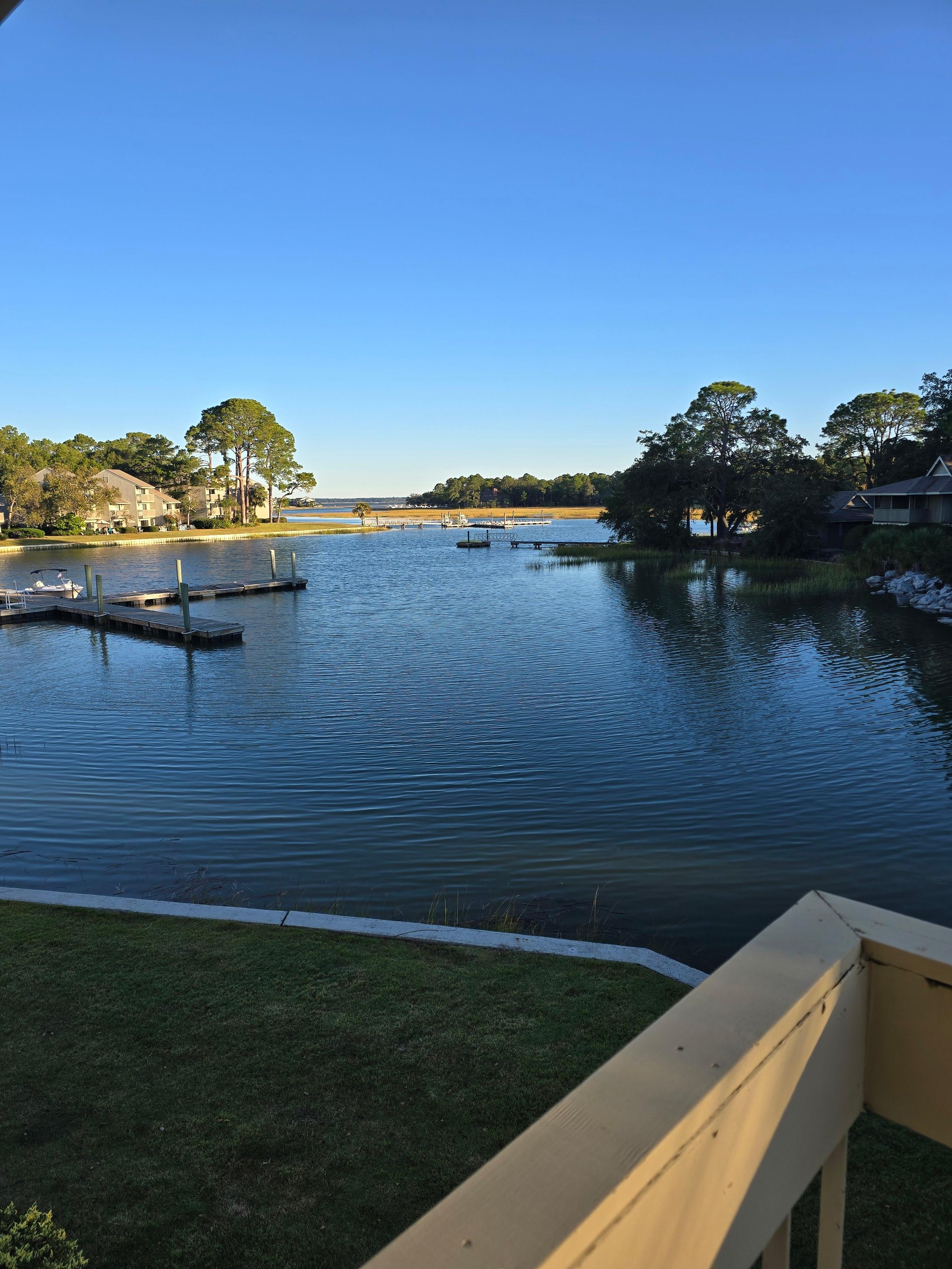 The morning view from the bedroom balcony.