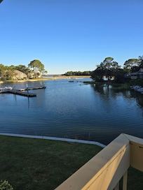 The morning view from the bedroom balcony.
