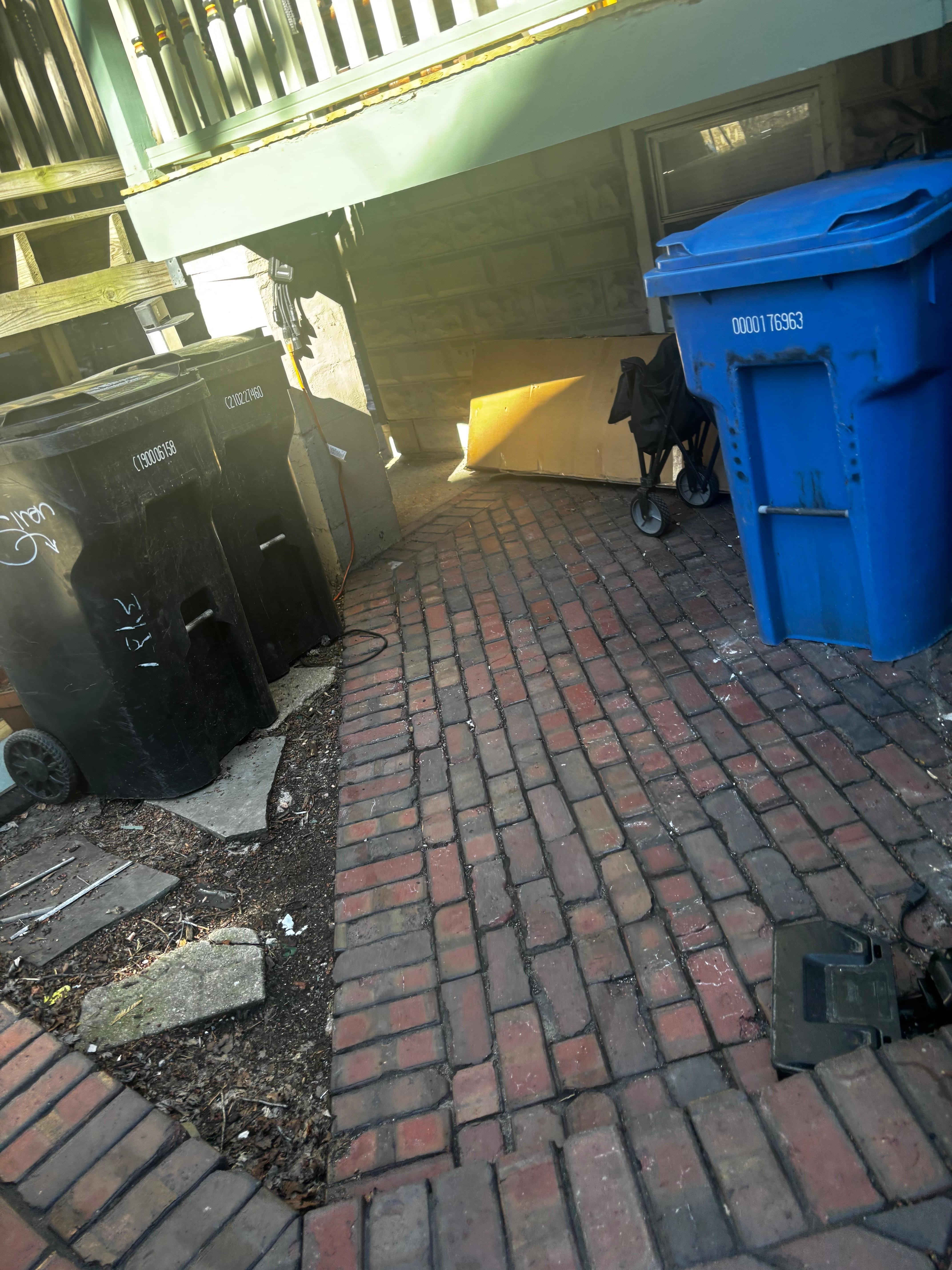 Go under the front patio where you will encounter with rats every time mind you no lights under there at nite 