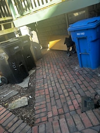 Go under the front patio where you will encounter with rats every time mind you no lights under there at nite