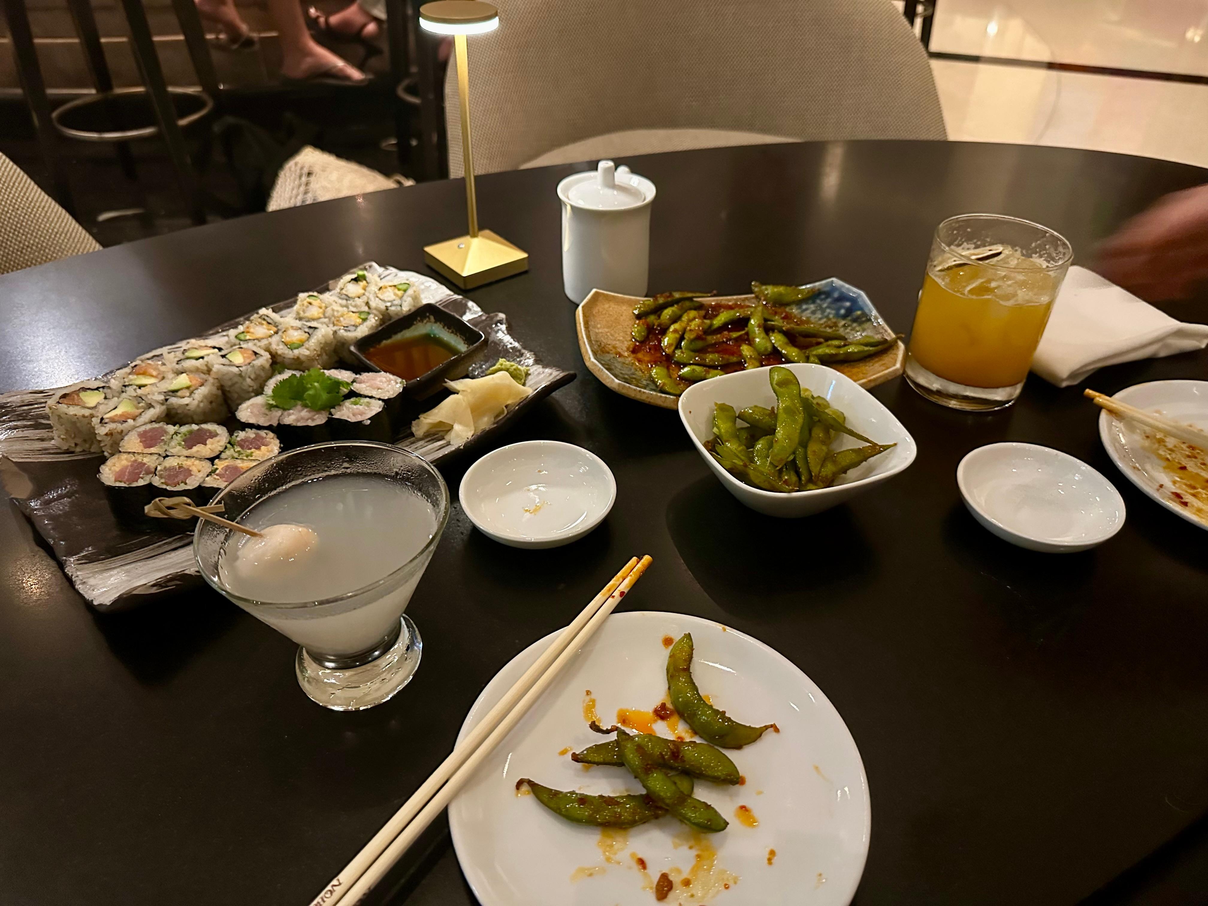 The bar happy hour food and cocktails