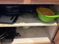 All cookware and cabinets were dirty