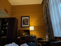 The rooms have very high ceilings