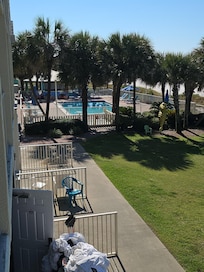 Pool view from our room