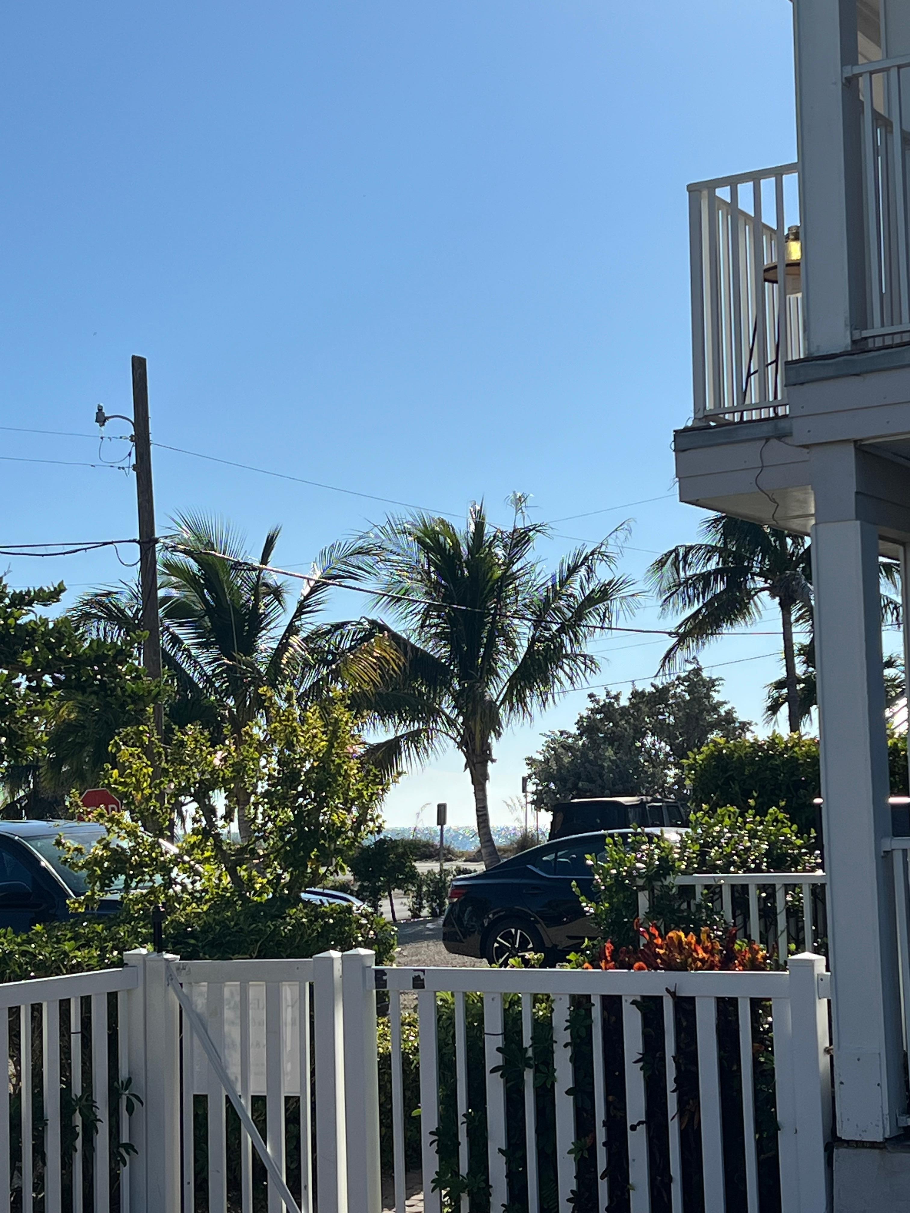 View to the beach from the pool. Literally right across the street. 
