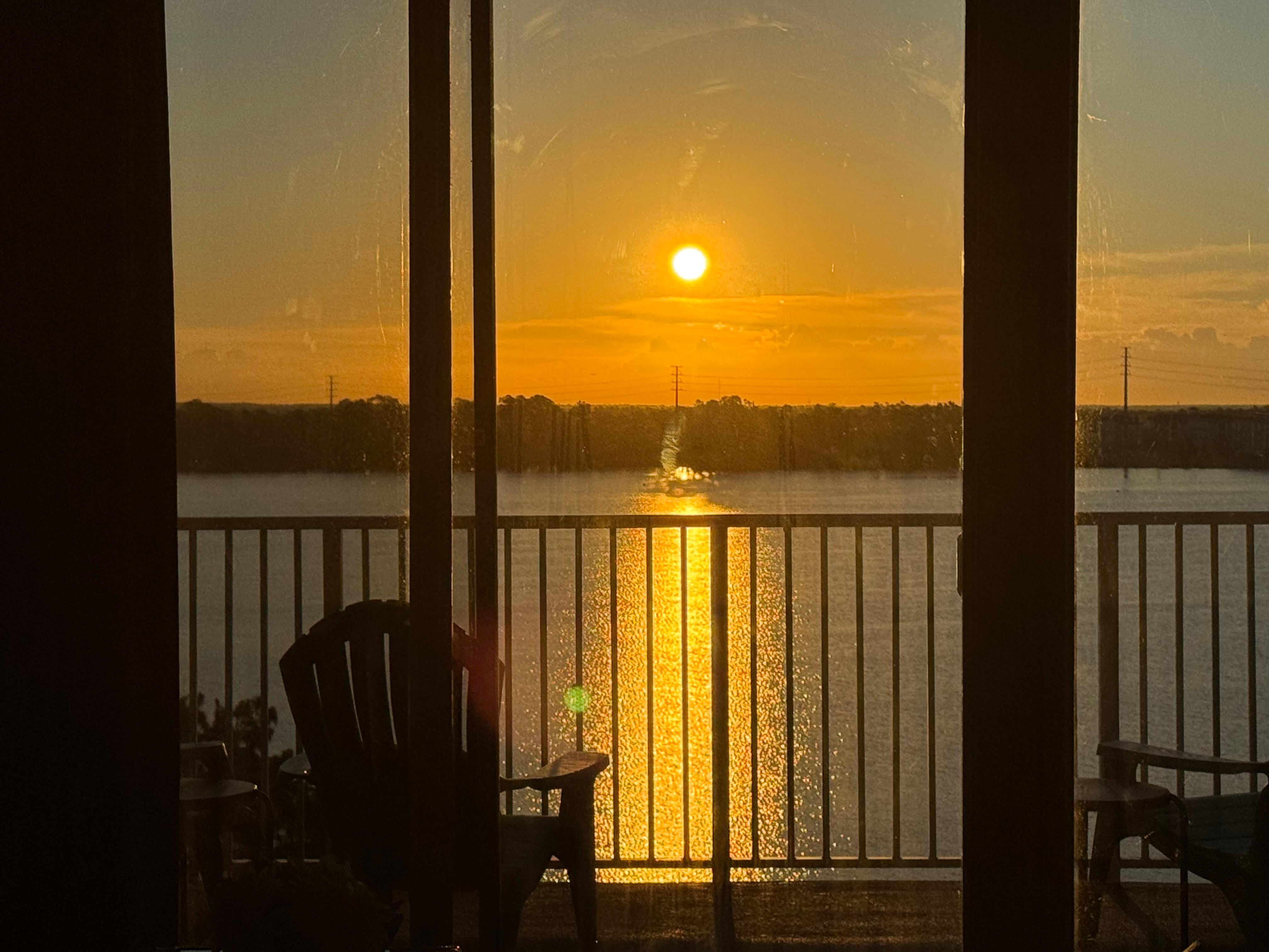 Sunrise over the lake. 