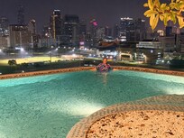 Relaxing pool on rooftop