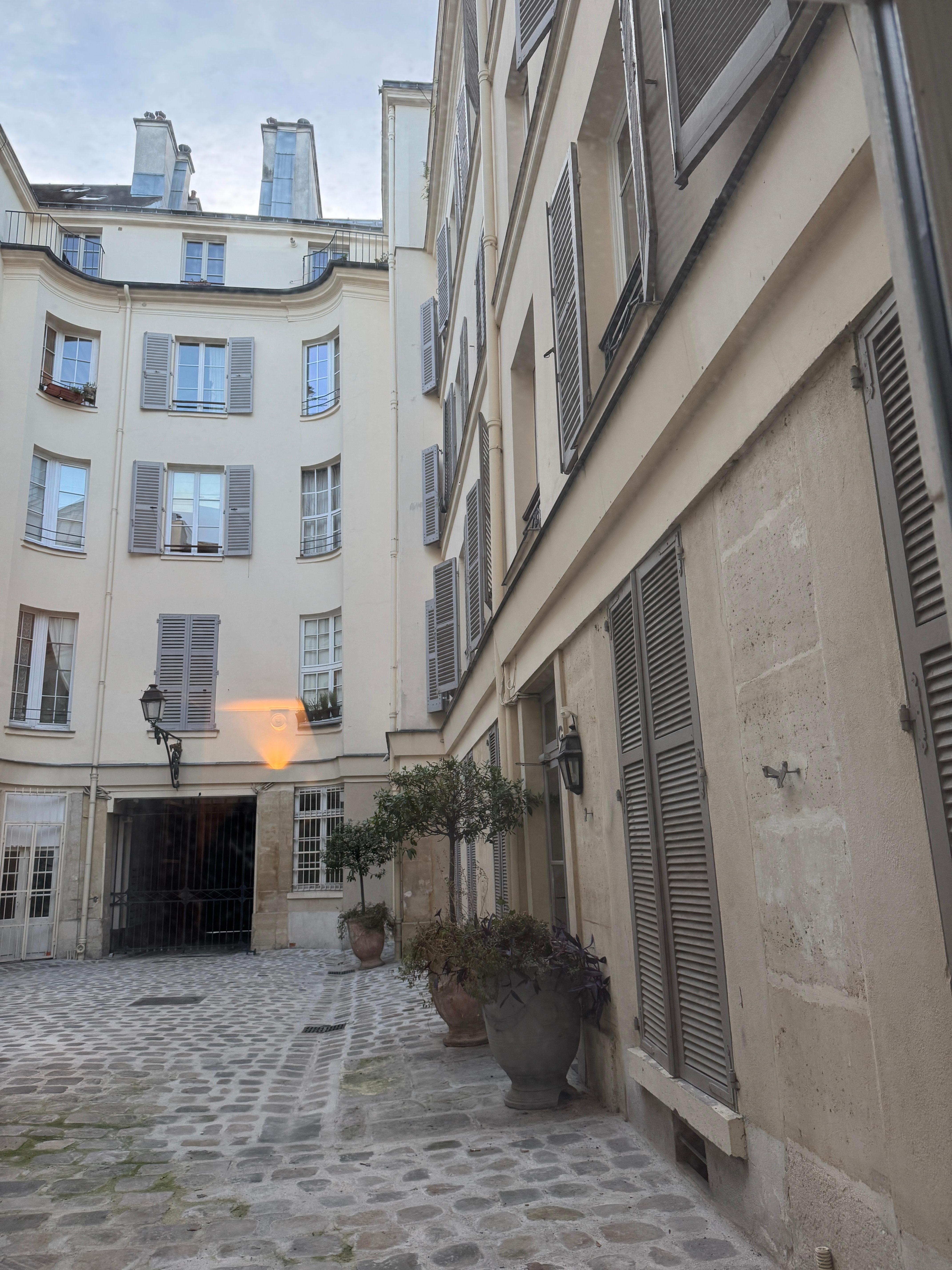 部屋から中庭の眺め