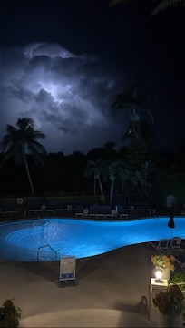 frequent lightning storms off into the distance at night during our stay