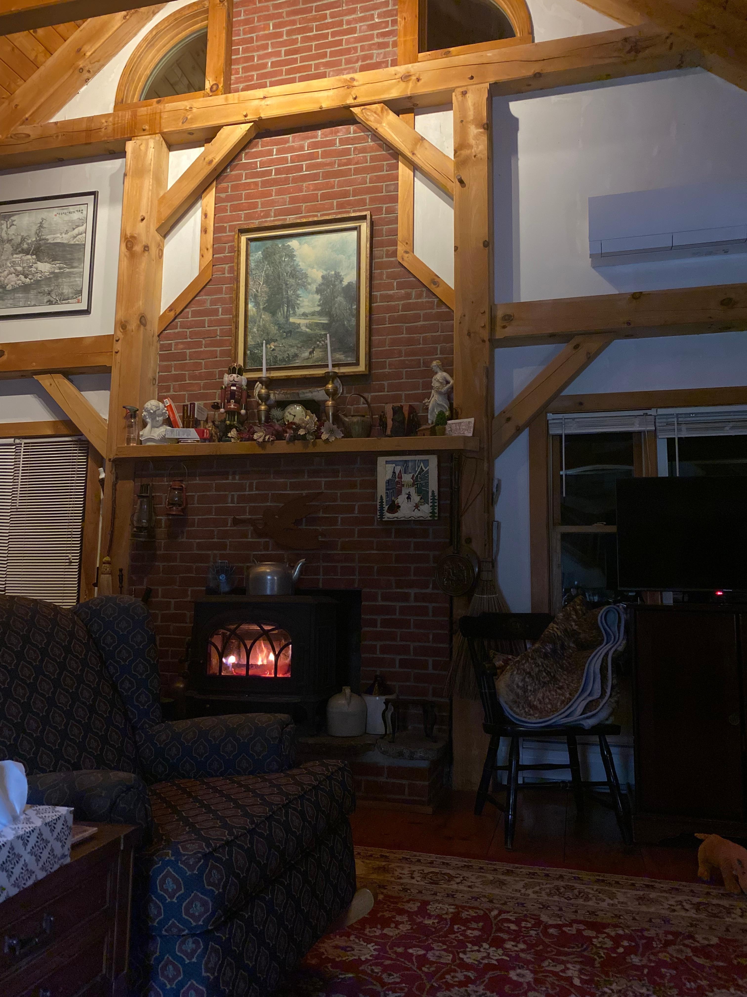 Warm and cozy after our walk about in the snow.