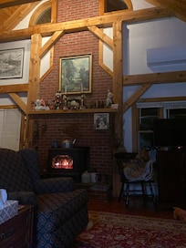 Warm and cozy after our walk about in the snow.