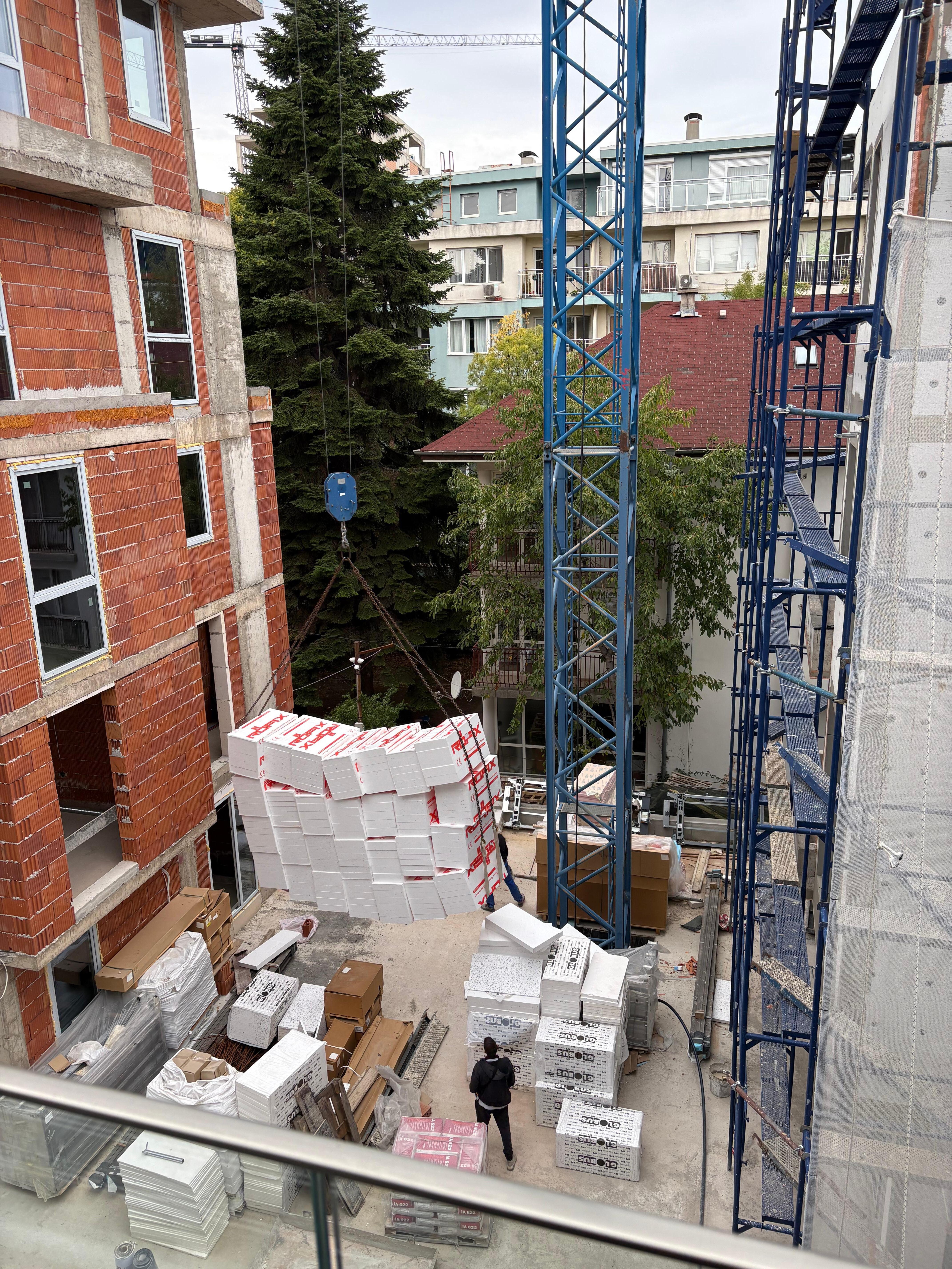 Current view from the patio. Instead of greenery there is construction.
