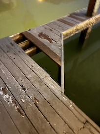 Missing wood on the boat dock