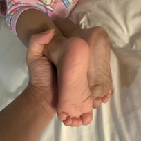 My 1yr old feet after cleaning one.