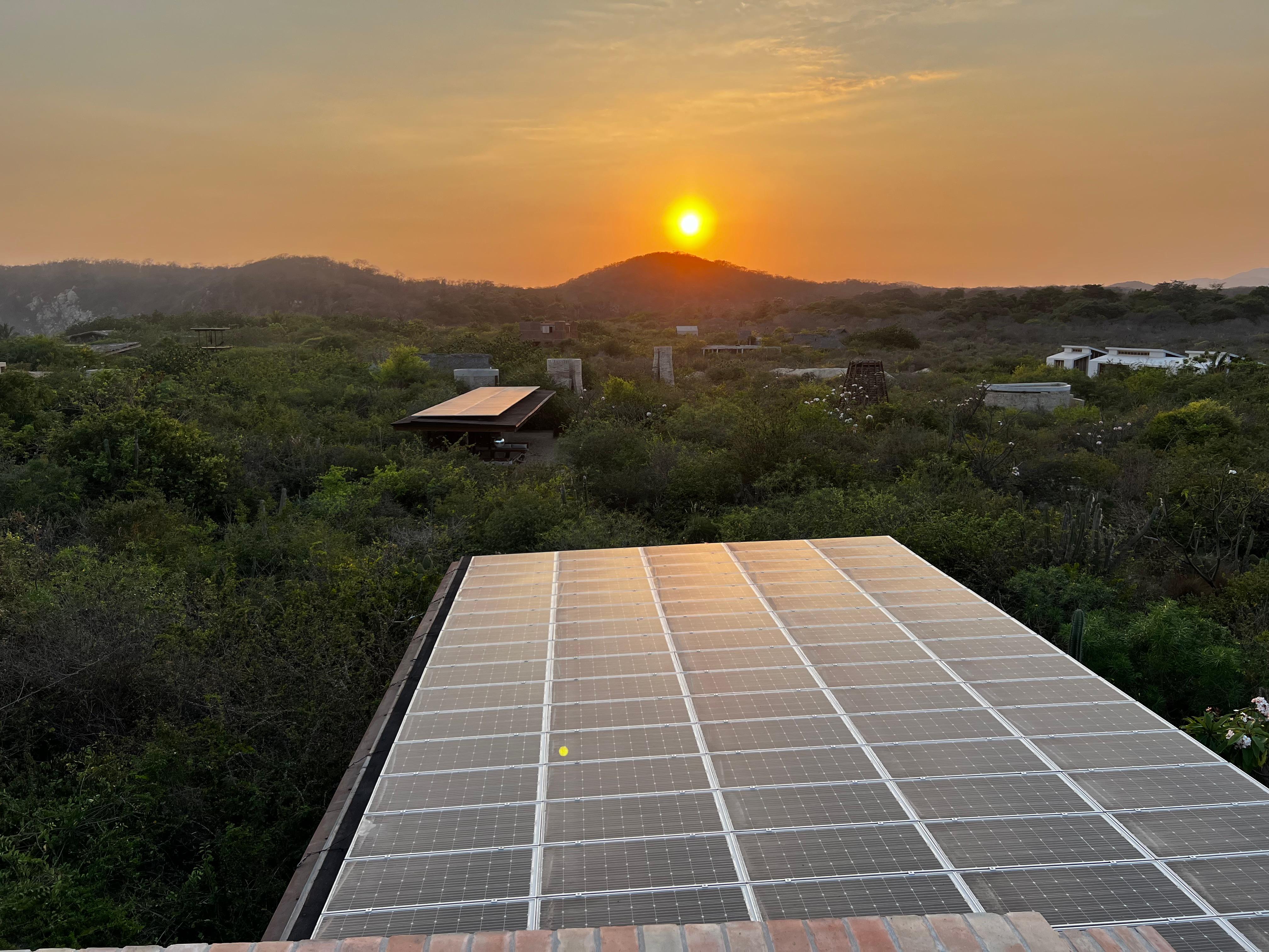 Sunset from restaurant roof