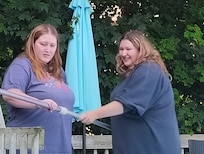My two nieces at the pool.
